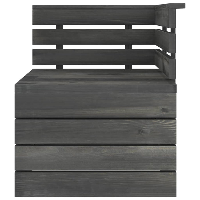 Divano Angolare da Giardino Pallet Legno di Pino Grigio Scuro 315419