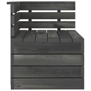 Divano Angolare da Giardino Pallet Legno di Pino Grigio Scuro 315419