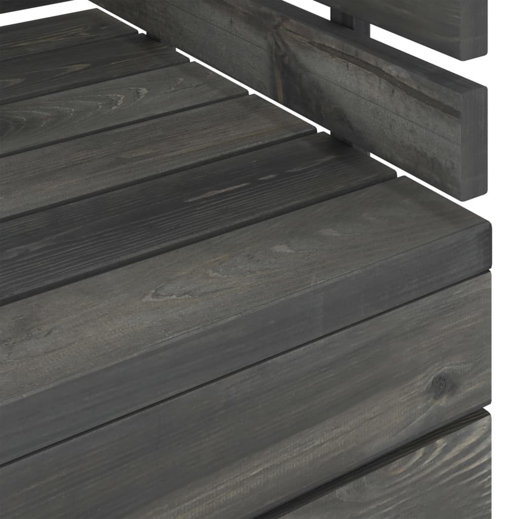 Divano Angolare da Giardino Pallet Legno di Pino Grigio Scuro 315419