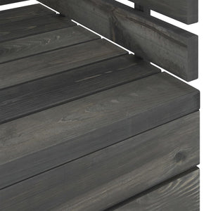 Divano Angolare da Giardino Pallet Legno di Pino Grigio Scuro 315419