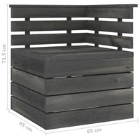 Divano Angolare da Giardino Pallet Legno di Pino Grigio Scuro 315419