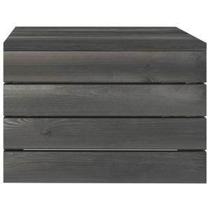 Tavoli da Giardino in Pallet 2 pz in Pino Massello Grigio Scuro 315422