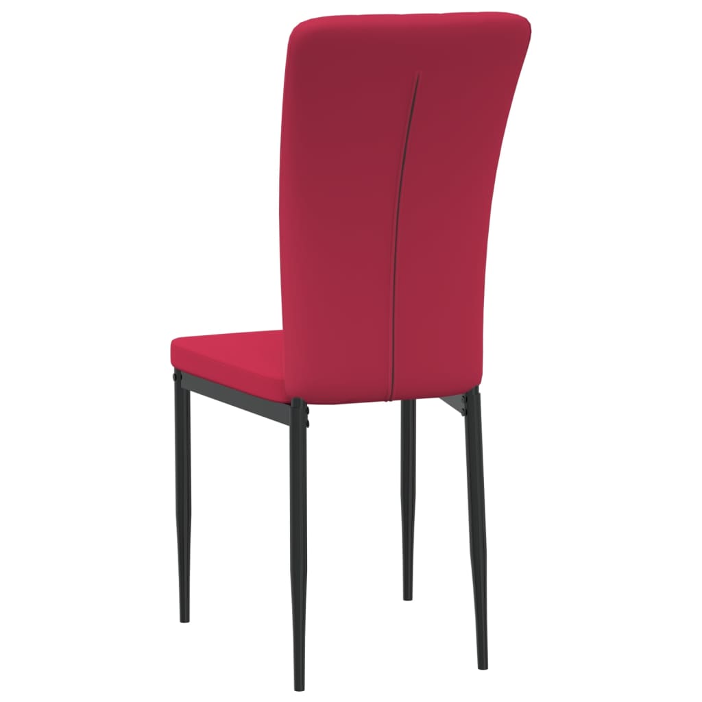 Sedie da Pranzo 2 pz Rosso Vino in Velluto cod mxl 15466