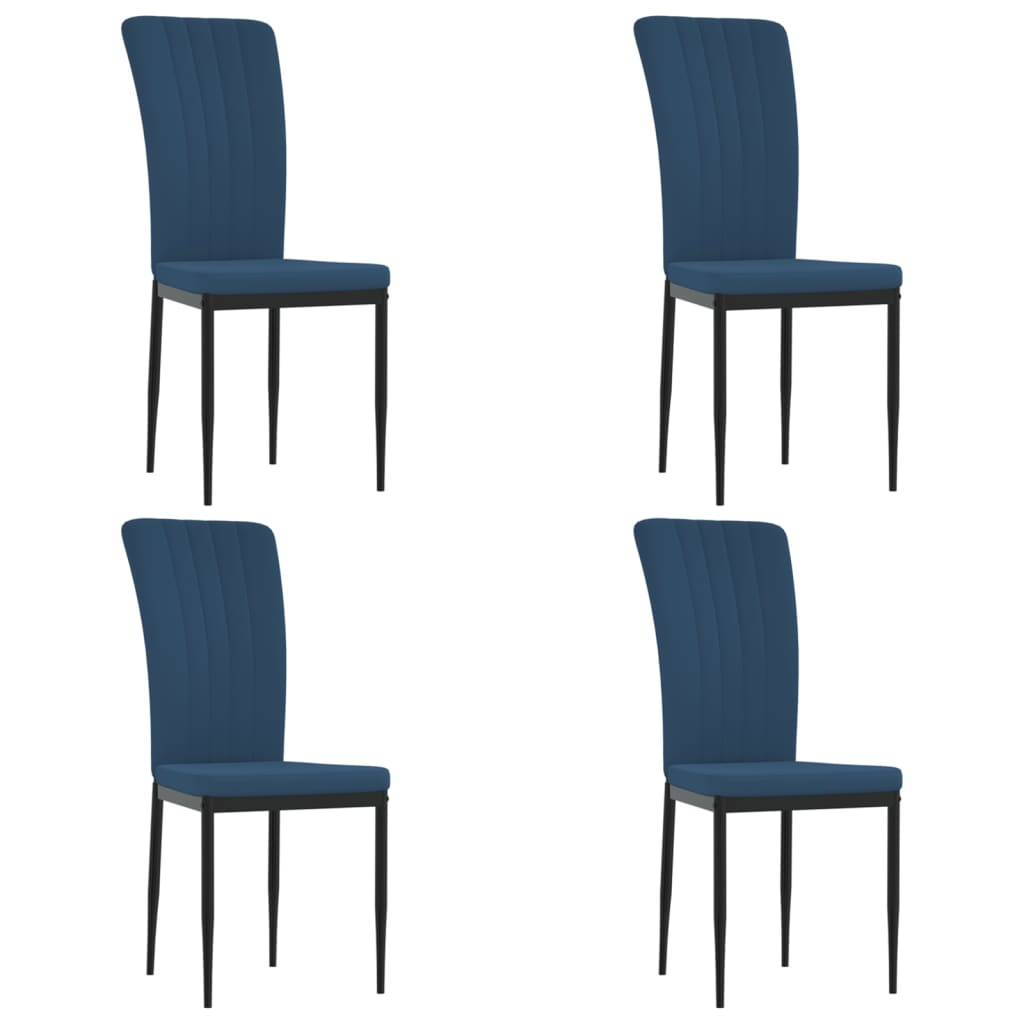 Sedie da Pranzo 4 pz Blu in Velluto 326103