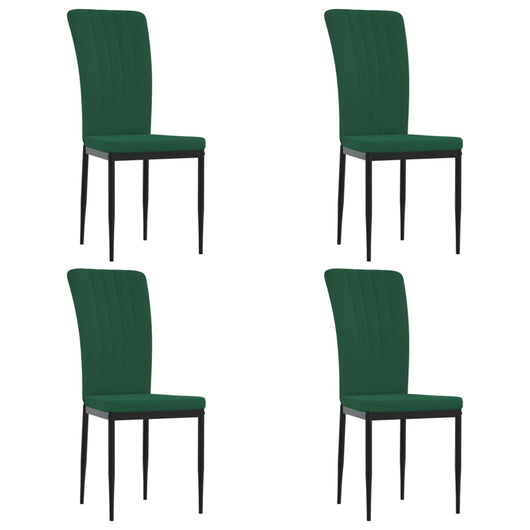 Sedie da Pranzo 4 pz Verde Scuro in Velluto 326106