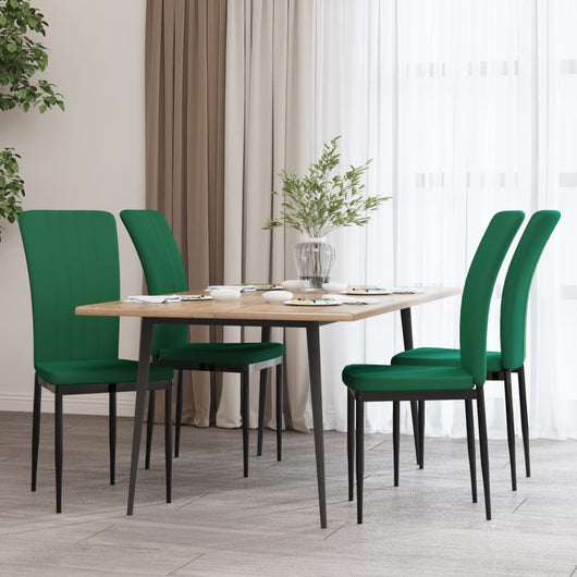 Sedie da Pranzo 4 pz Verde Scuro in Velluto 326106