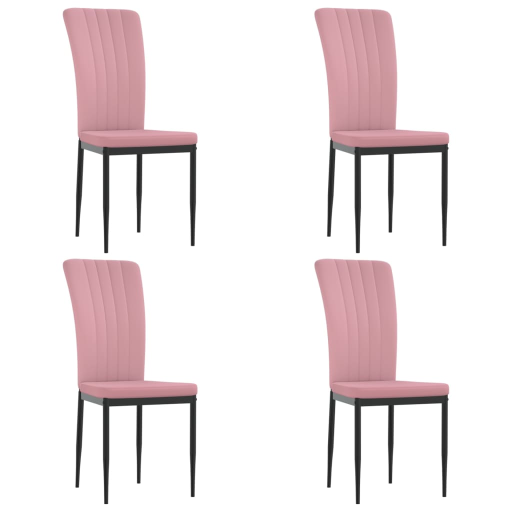 Sedie da Pranzo 4 pz Rosa in Velluto cod mxl 14089