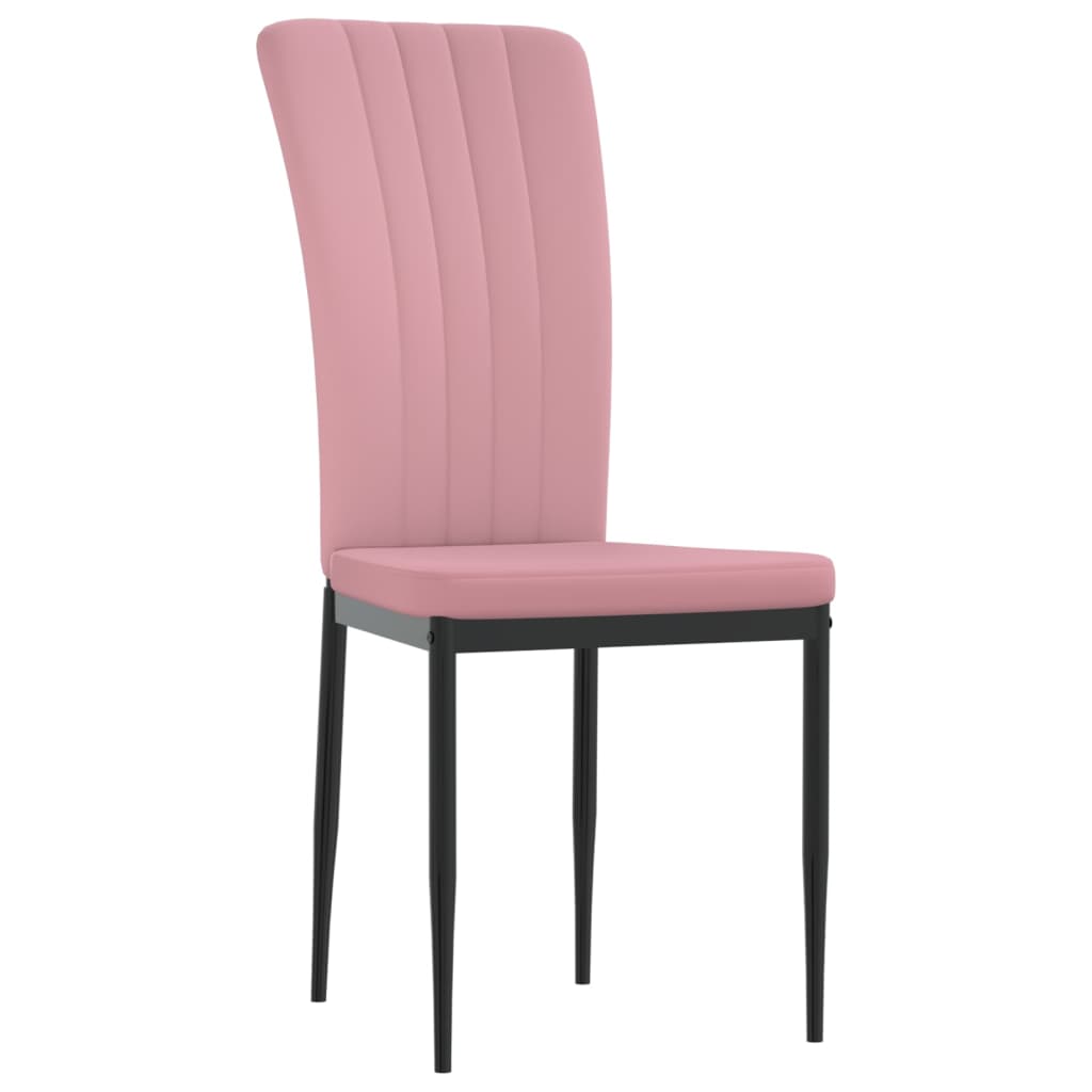 Sedie da Pranzo 4 pz Rosa in Velluto cod mxl 14089