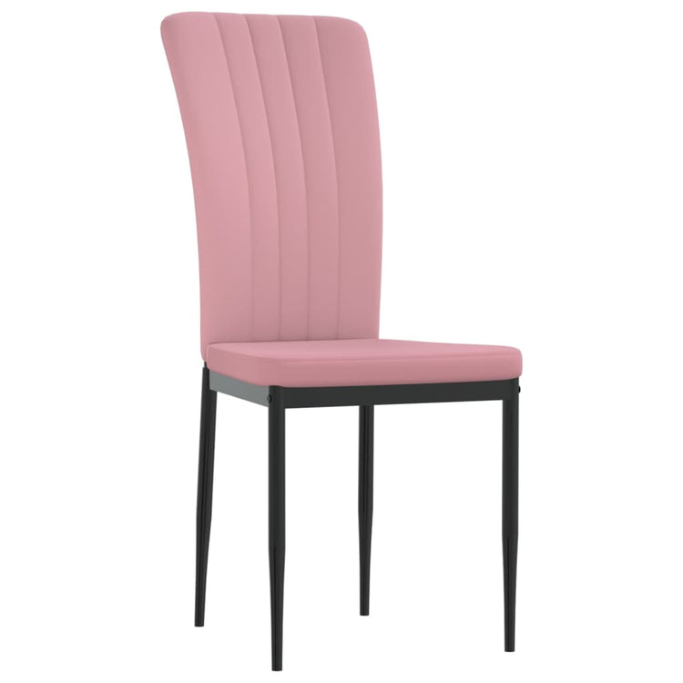 Sedie da Pranzo 4 pz Rosa in Velluto cod mxl 14089