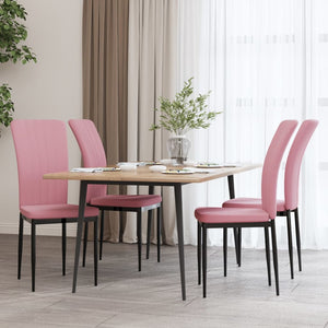 Sedie da Pranzo 4 pz Rosa in Velluto cod mxl 14089