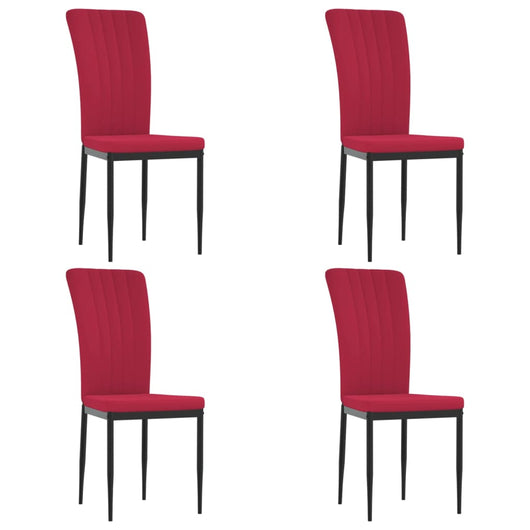 Sedie da Pranzo 4 pz Rosso Vino in Velluto cod mxl 14471