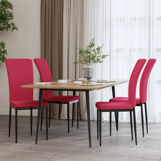 Sedie da Pranzo 4 pz Rosso Vino in Velluto cod mxl 14471