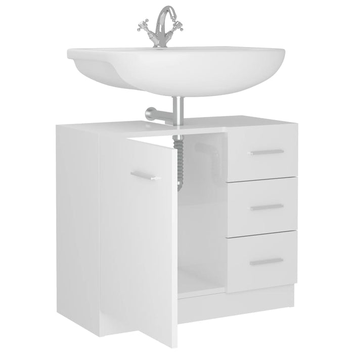 Mobile Sottolavabo Bianco Lucido 63x30x54 cm in Truciolato cod mxl 15397