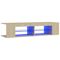 Mobile Porta TV con Luci LED Rovere Sonoma 135x39x30 cm 804232