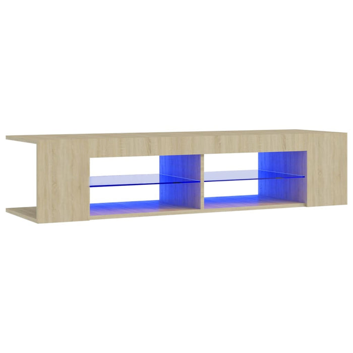 Mobile Porta TV con Luci LED Rovere Sonoma 135x39x30 cm 804232