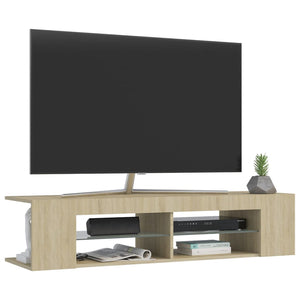 Mobile Porta TV con Luci LED Rovere Sonoma 135x39x30 cm 804232