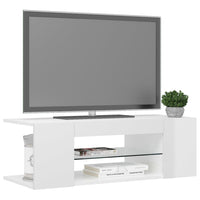 Mobile Porta TV con Luci LED Bianco Lucido 90x39x30 cm