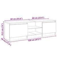 Mobile Porta TV con Luci LED Bianco 120x30x35,5 cm 804283