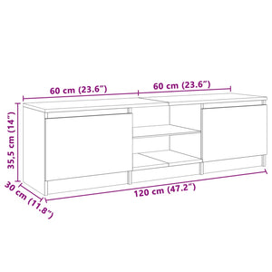 Mobile Porta TV con Luci LED Bianco 120x30x35,5 cm 804283