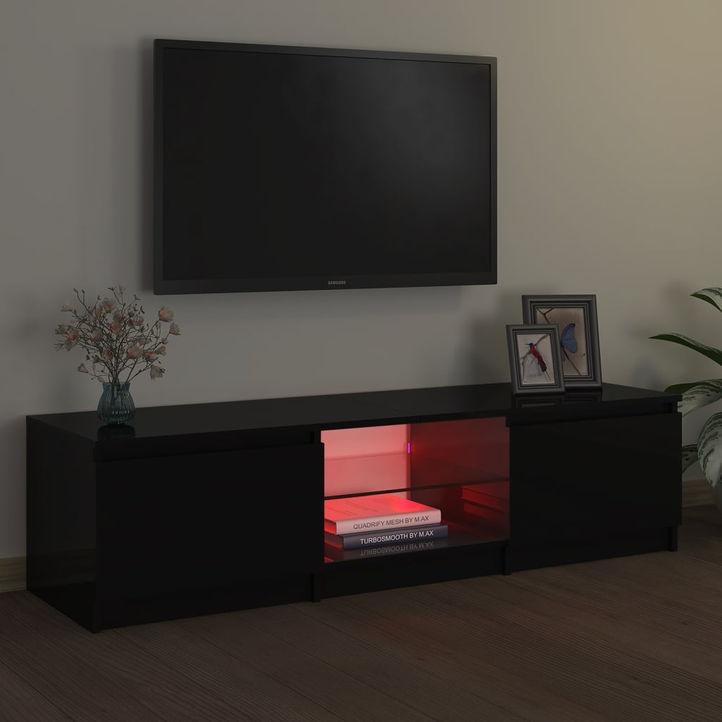 Mobile Porta TV con Luci LED Nero 140x40x35,5 cm cod mxl 47080