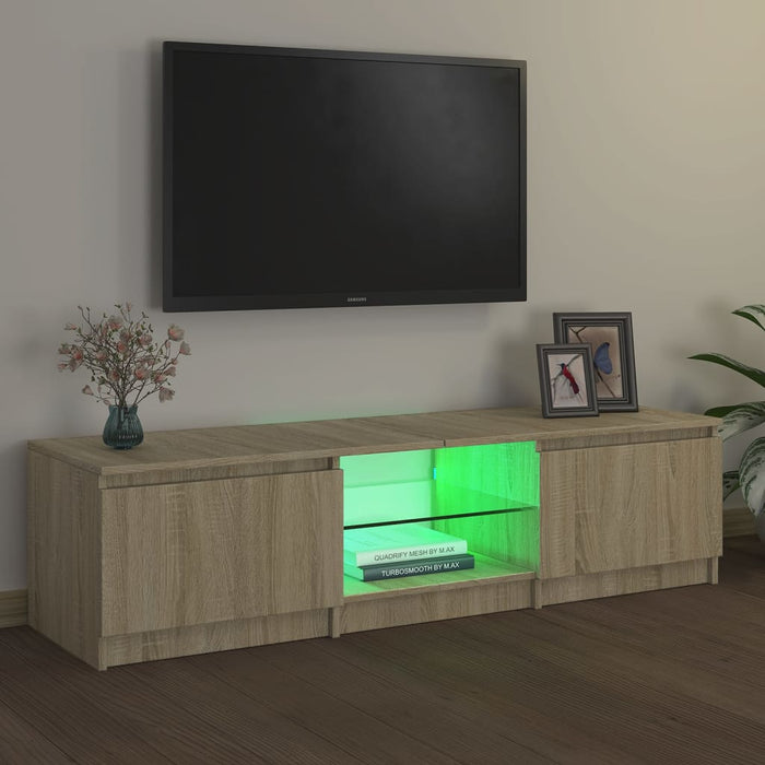 Mobile Porta TV con Luci LED Rovere Sonoma 140x40x35,5 cm 804295