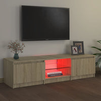 Mobile Porta TV con Luci LED Rovere Sonoma 140x40x35,5 cm 804295