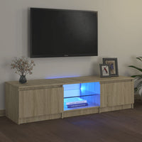 Mobile Porta TV con Luci LED Rovere Sonoma 140x40x35,5 cm 804295