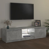 Mobile Porta TV con Luci LED Grigio Cemento 140x40x35,5 cm