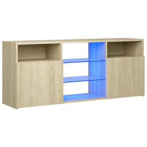 Mobile Porta TV con Luci LED Rovere Sonoma 120x30x50 cm 804304