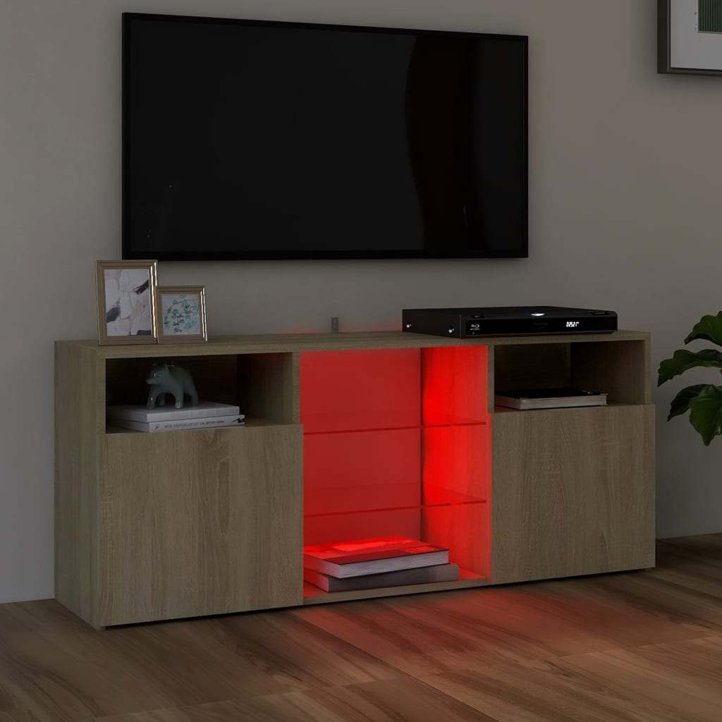 Mobile Porta TV con Luci LED Rovere Sonoma 120x30x50 cm 804304