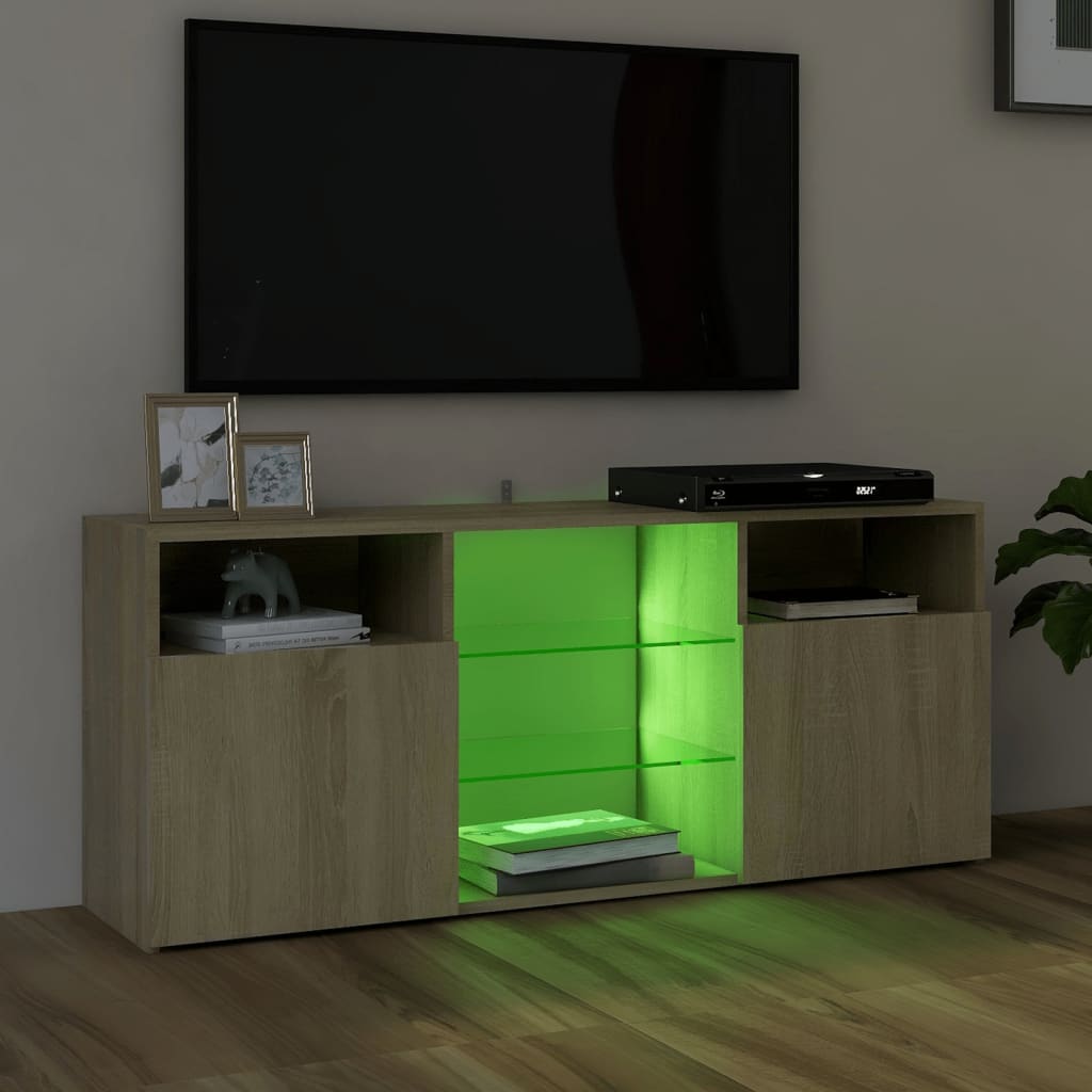 Mobile Porta TV con Luci LED Rovere Sonoma 120x30x50 cm 804304