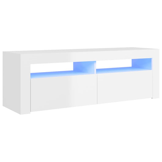 Mobile Porta TV con Luci LED Bianco Lucido 120x35x40 cm cod mxl 54481