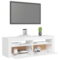 Mobile Porta TV con Luci LED Bianco Lucido 120x35x40 cm 804316