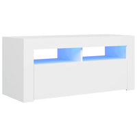 Mobile Porta TV con Luci LED Bianco 90x35x40 cm 804319