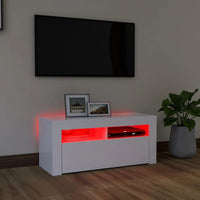 Mobile Porta TV con Luci LED Bianco 90x35x40 cm 804319