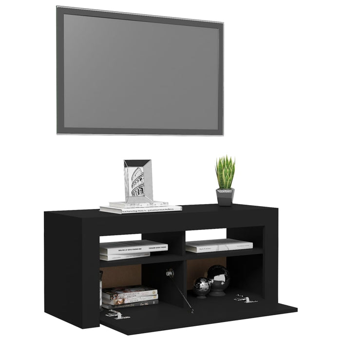 Mobile Porta TV con Luci LED Nero 90x35x40 cm 804320