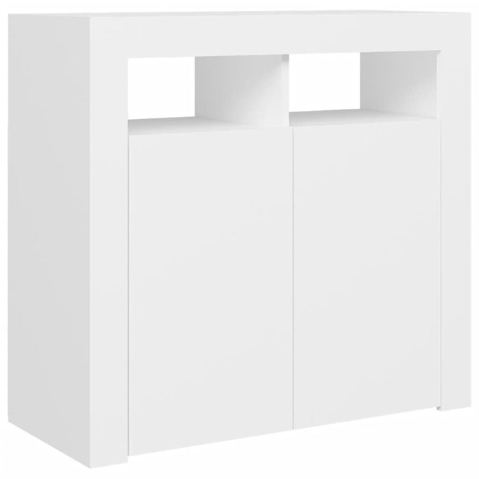 Credenza con Luci a LED Bianca 80x35x75 cm