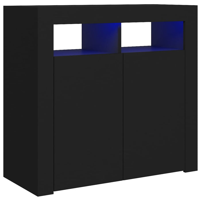 Credenza con Luci LED Nera 80x35x75 cm 804329