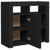 Credenza con Luci LED Nera 80x35x75 cm 804329