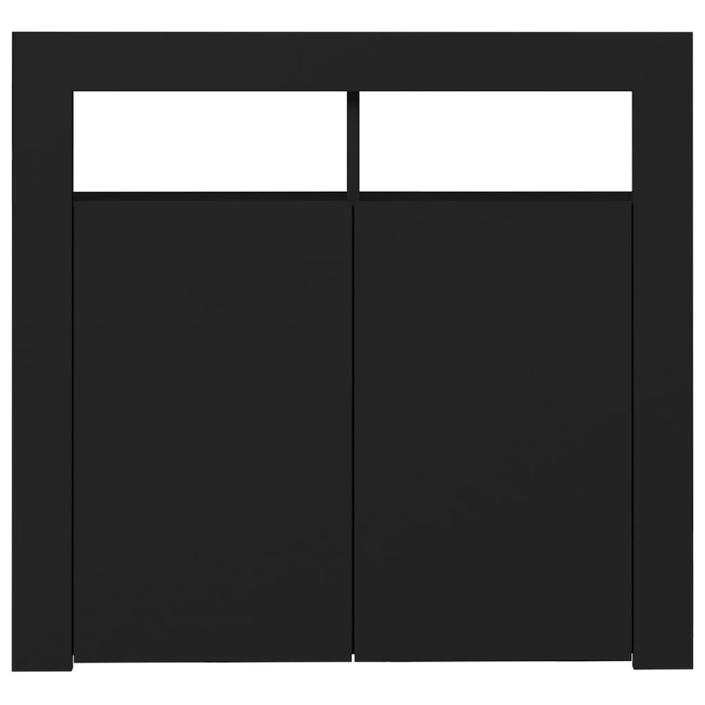 Credenza con Luci LED Nera 80x35x75 cm 804329