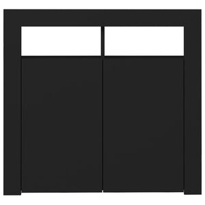 Credenza con Luci LED Nera 80x35x75 cm 804329