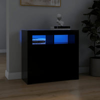 Credenza con Luci LED Nera 80x35x75 cm 804329