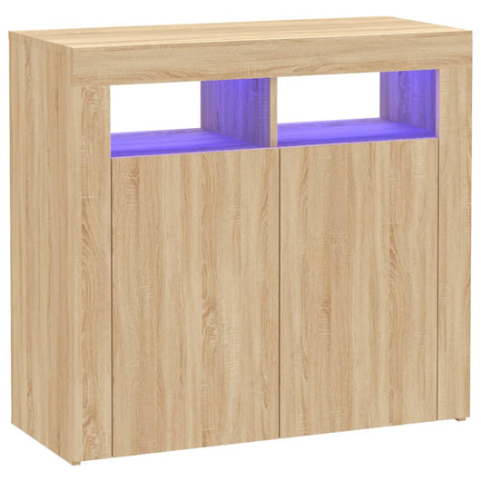 Credenza con Luci LED Rovere Sonoma 80x35x75 cm cod mxl 48247