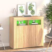 Credenza con Luci LED Rovere Sonoma 80x35x75 cm cod mxl 48247