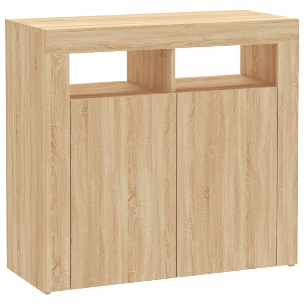 Credenza con Luci LED Rovere Sonoma 80x35x75 cm cod mxl 48247