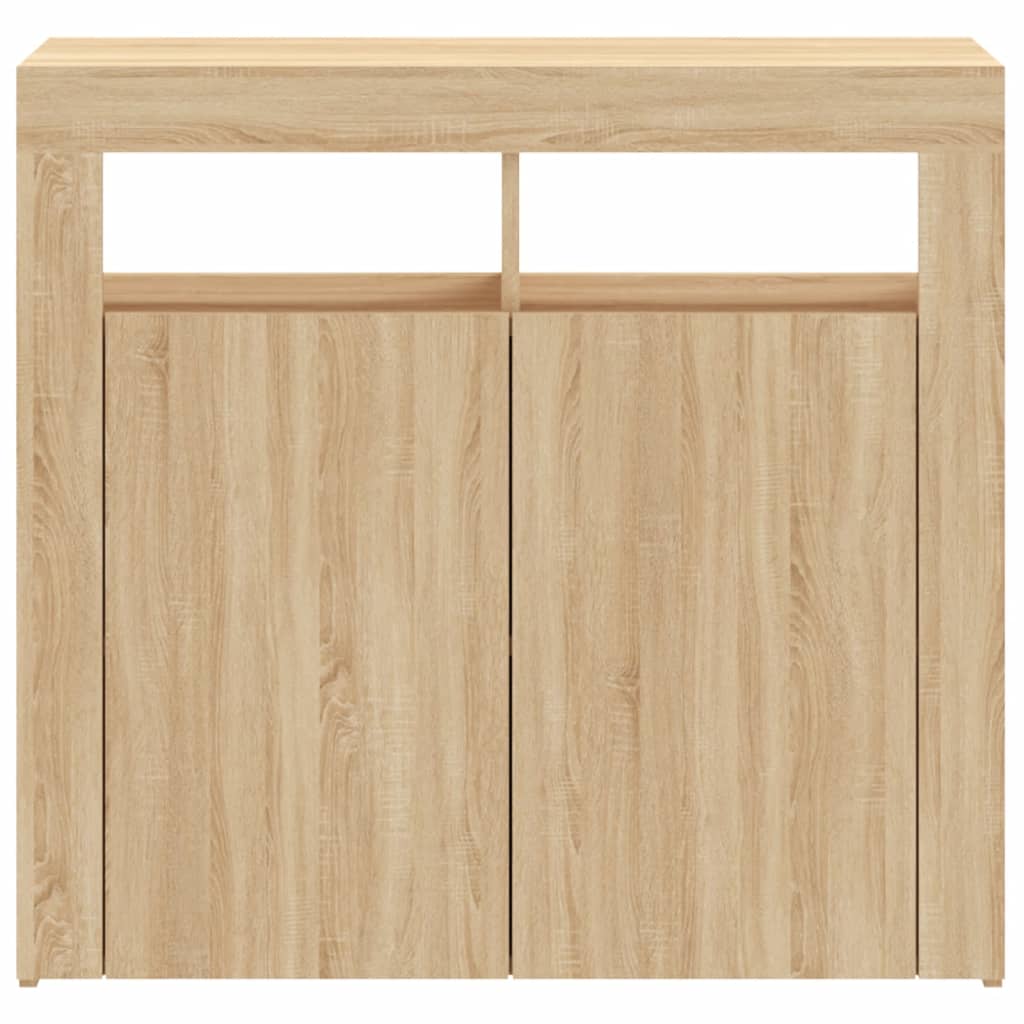 Credenza con Luci LED Rovere Sonoma 80x35x75 cm cod mxl 48247