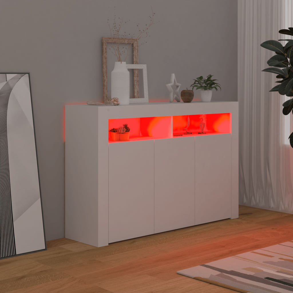 Credenza con Luci LED Bianca 115,5x30x75 cm cod mxl 13664