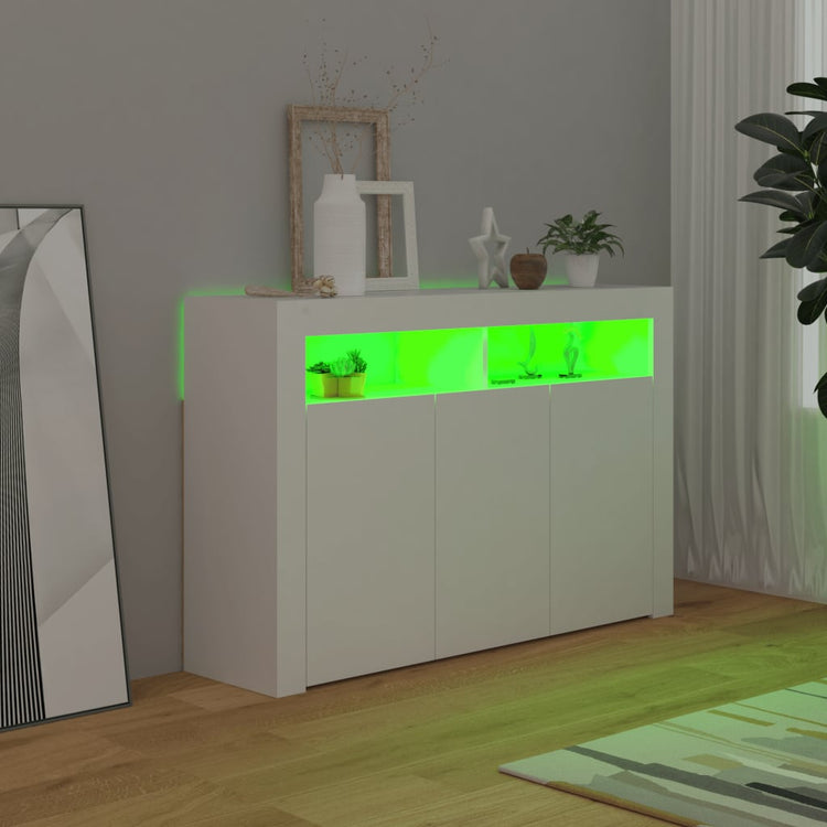 Credenza con Luci LED Bianca 115,5x30x75 cm cod mxl 13664