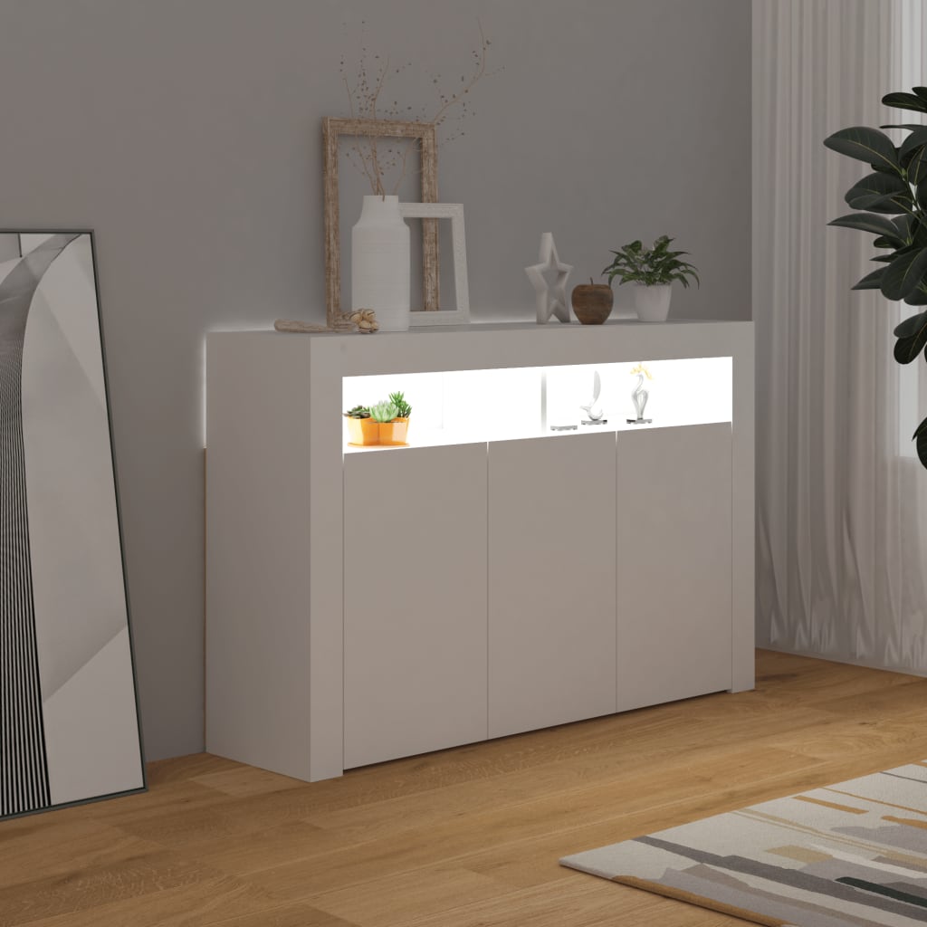 Credenza con Luci LED Bianca 115,5x30x75 cm cod mxl 13664