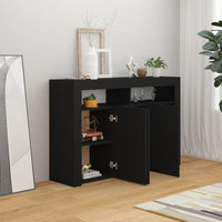 Credenza con Luci LED Nera 115,5x30x75 cm 804338